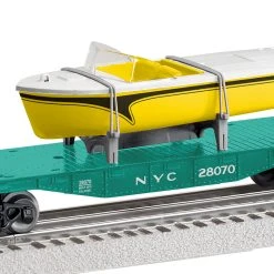 Lionel 1928070 O Gauge Flatcar With Boat Load New York Central NYC