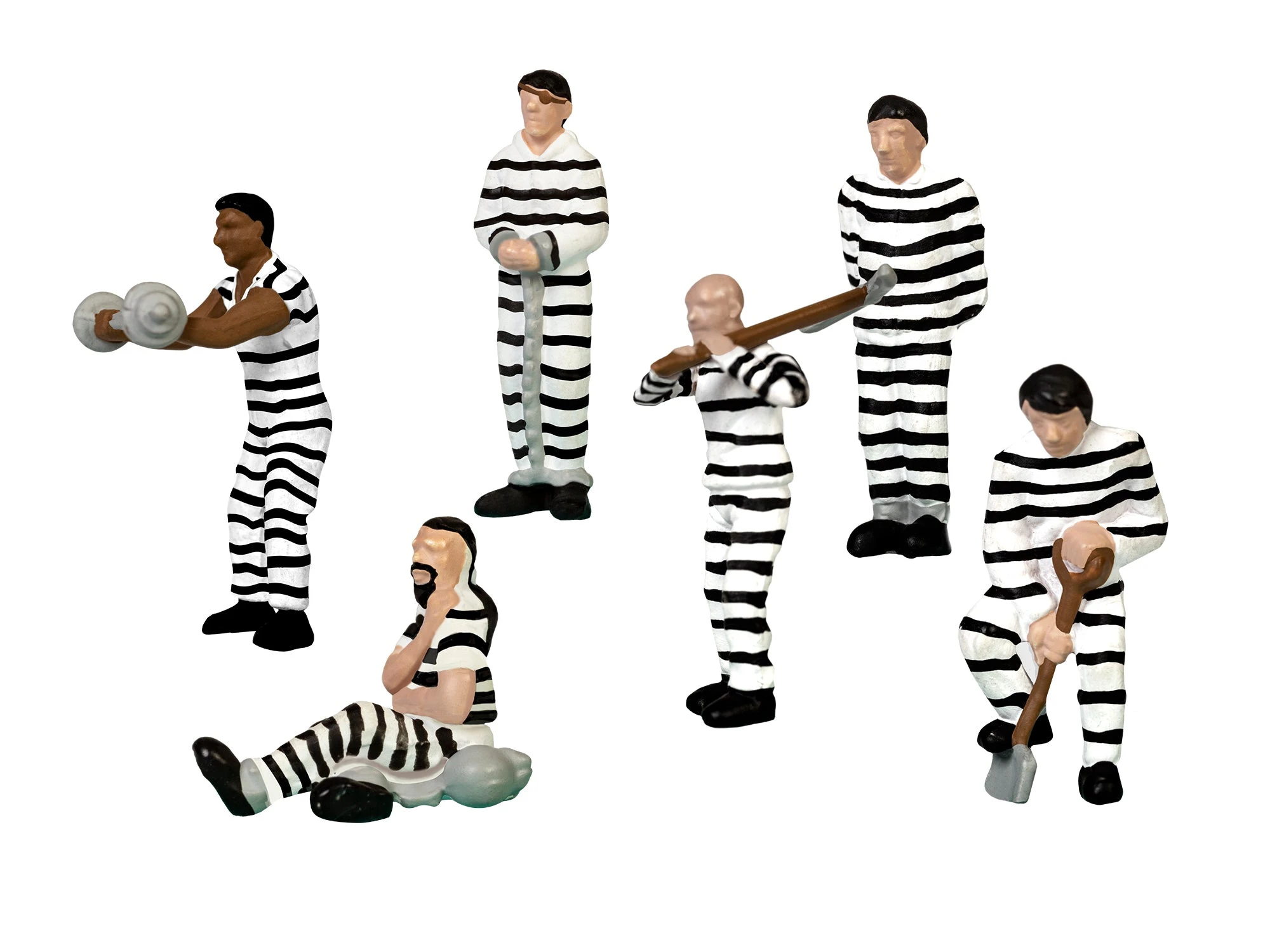 Lionel 1957170 HO Scale Prison Work Crew Figures With Stripes 3 Lionel 1957170 HO Scale Prison Work Crew Figures With Stripes