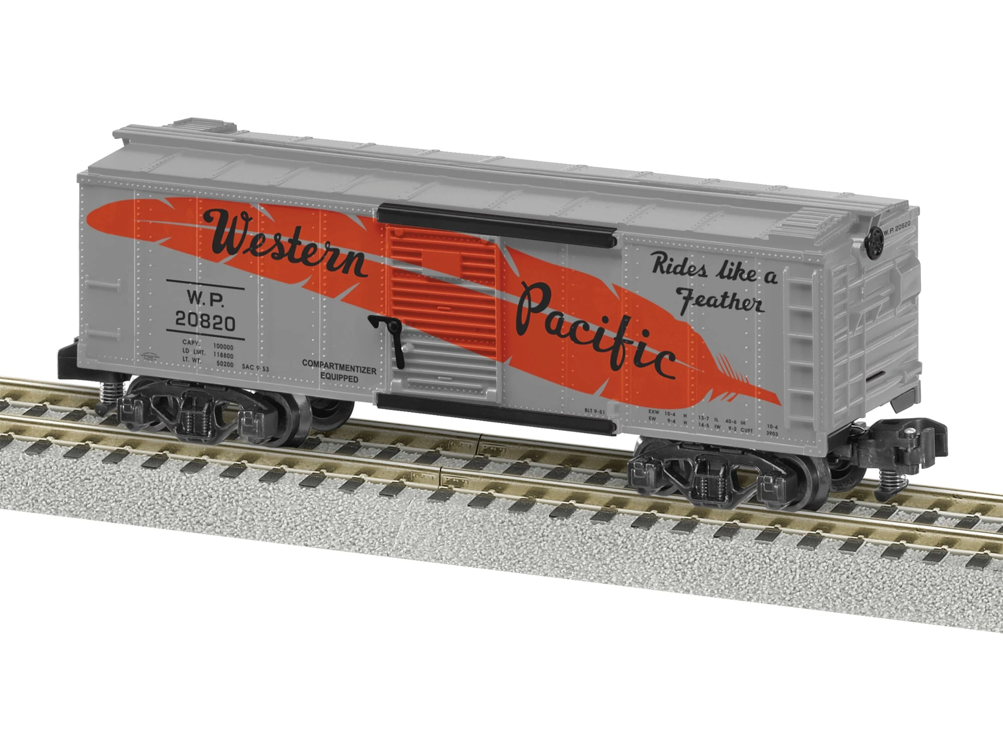 Lionel 2219142 S Gauge American Flyer 40' Boxcar Western Pacific WP 20820 3 Lionel 2219142 S Gauge American Flyer 40' Boxcar Western Pacific WP 20820