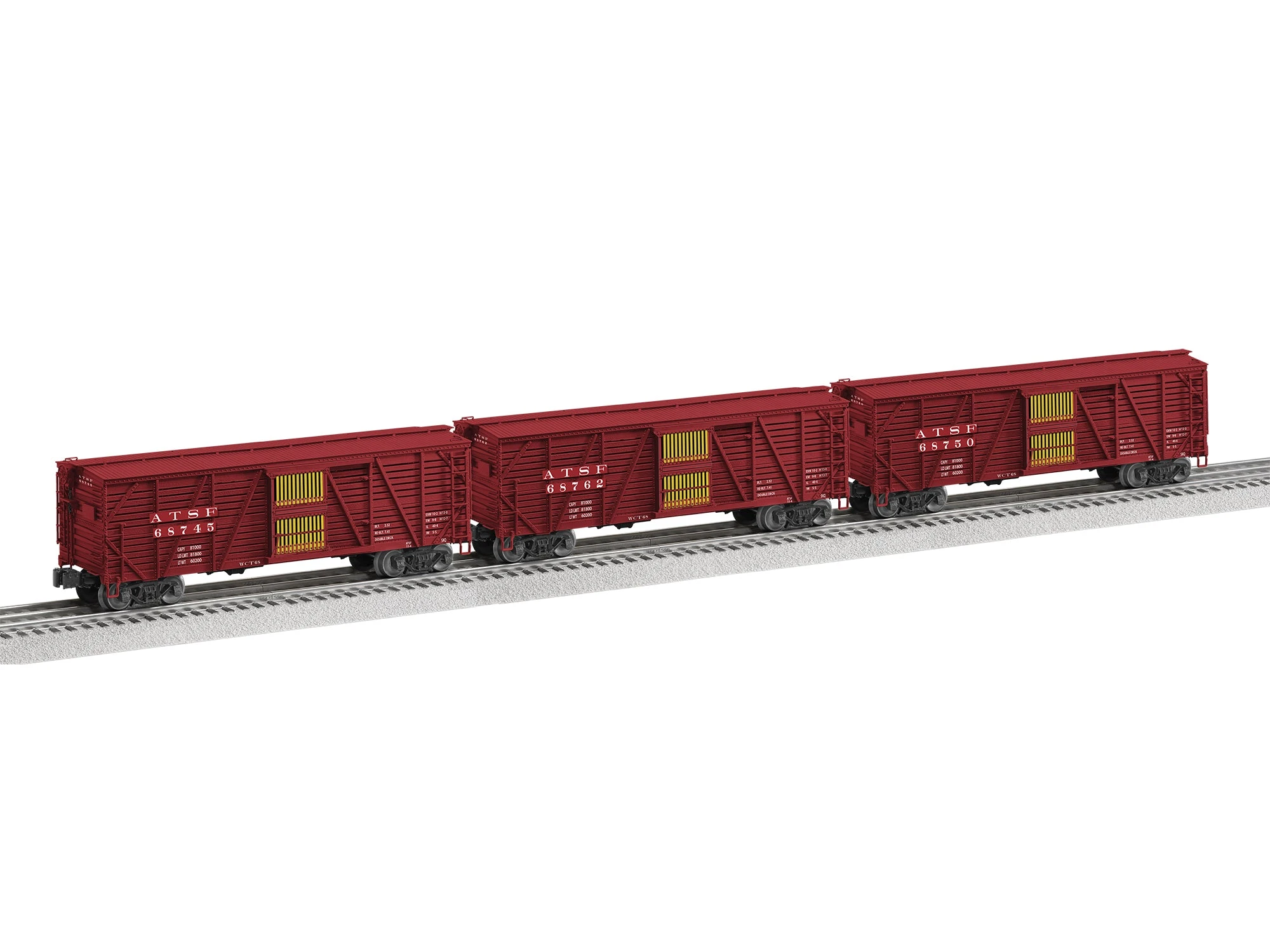 Lionel 2226870 O Scale VisionLine Stock Car 3 Pack Santa Fe ATSF 68745 68750 68762 6 Lionel 2226870 O Scale VisionLine Stock Car 3 Pack Santa Fe ATSF 68745 68750 68762 - Image 4