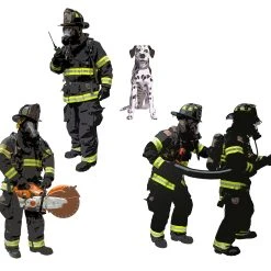 Lionel 2230180 O Gauge Firefighter Figures With Dalmatian Dog