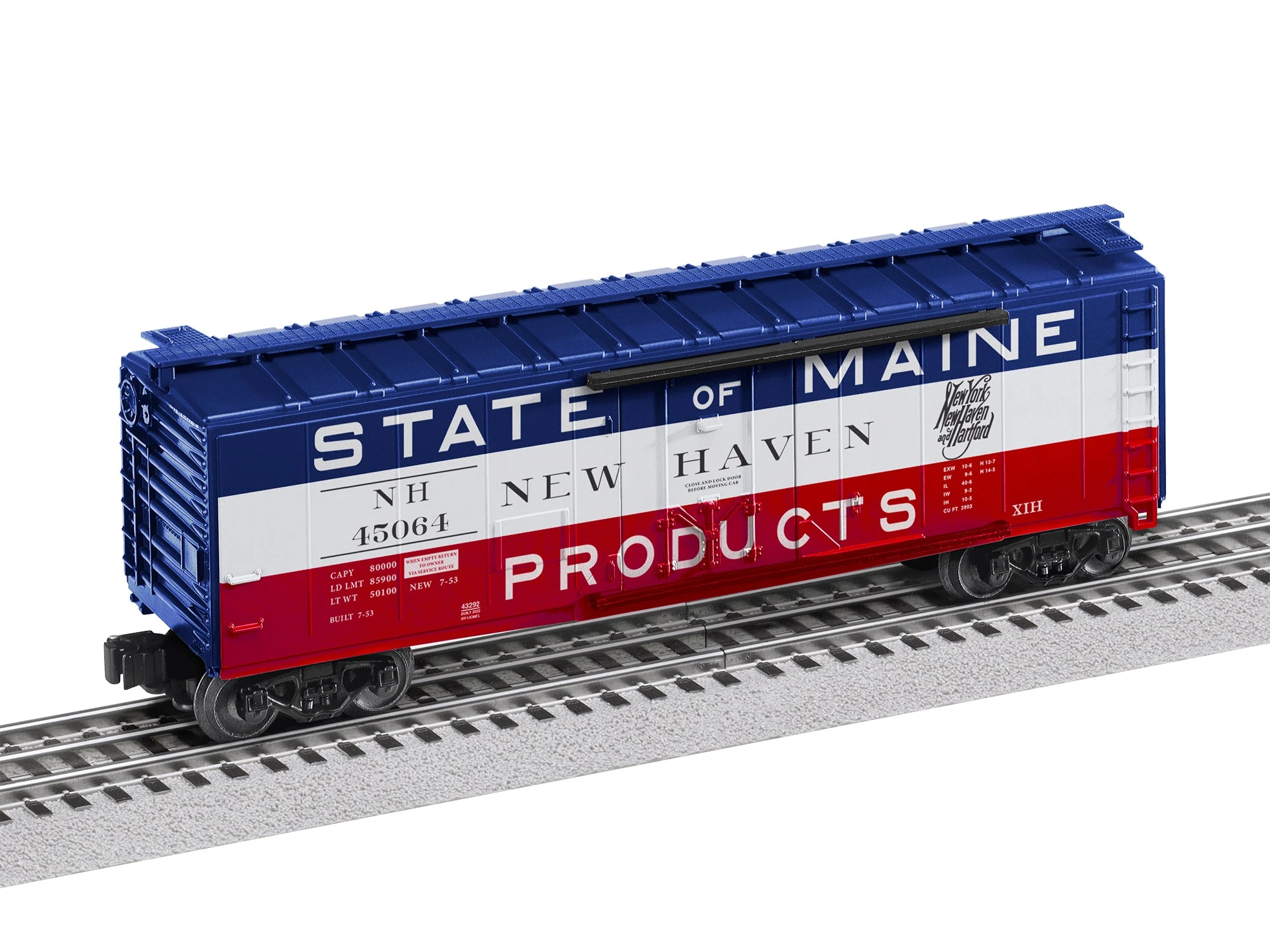 Lionel 2243292 Standard O Gauge Insulated Boxcar State Of Main New Haven NH 45064 3 Lionel 2243292 Standard O Gauge Insulated Boxcar State Of Main New Haven NH 45064