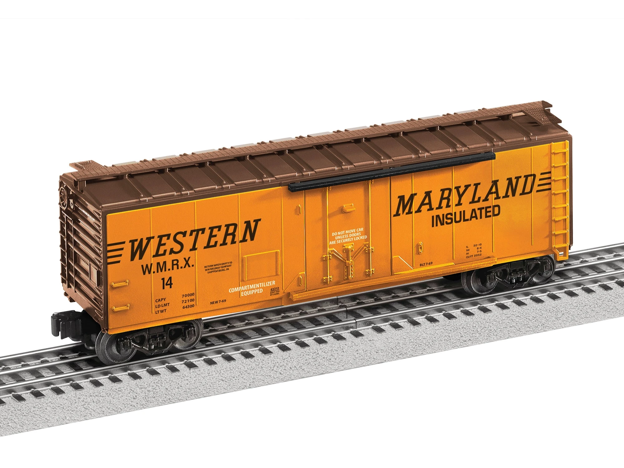 Lionel 2243312 Standard O Gauge Insulated Boxcar Western Maryland 14 3 Lionel 2243312 Standard O Gauge Insulated Boxcar Western Maryland 14