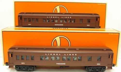 Lionel 6-19096 O Gauge Lionel Lines Madison Passenger 2 Car Set "Bonnano And Pagano" - NOS 3 Lionel 6-19096 O Gauge Lionel Lines Madison Passenger 2 Car Set "Bonnano And Pagano" - NOS
