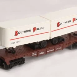 Lionel 6-9333 O Gauge Flatcar With Van Trailers Southern Pacific SP - NOS